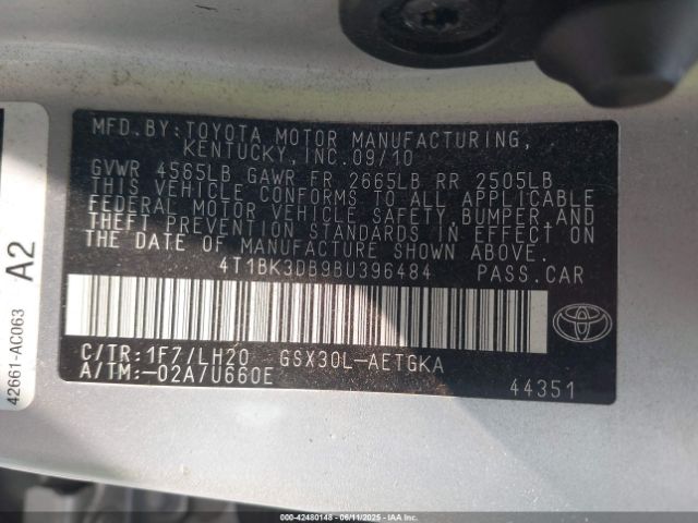 2011 TOYOTA AVALON 4T1BK3DB9BU396484 Photo 8