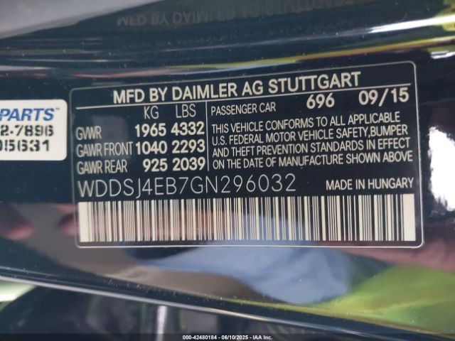 2016 MERCEDES-BENZ CLA 250 WDDSJ4EB7GN296032 Photo 8