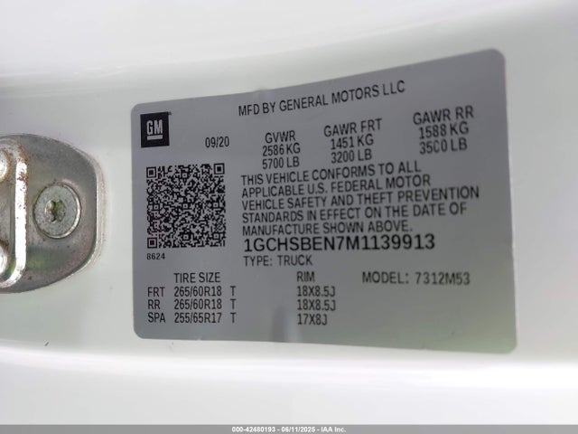 1GCHSBEN7M1139913 Chevrolet lgz - di, vvt, alum, var2, gen 2