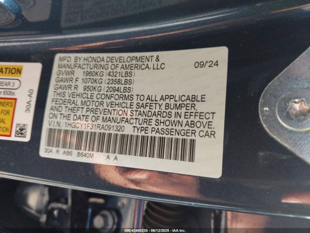 2024 HONDA ACCORD 1HGCY1F31RA091320 Photo 8