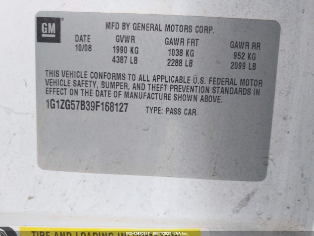 2009 CHEVROLET MALIBU 1G1ZG57B39F168127 Photo 8