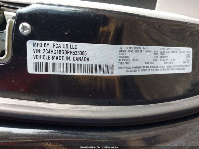 2023 CHRYSLER PACIFICA 2C4RC1BG0PR533366 Photo 8