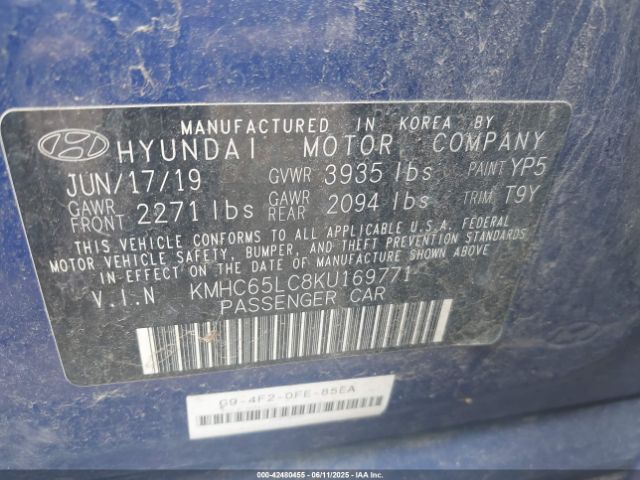 2019 HYUNDAI IONIQ HYBRID KMHC65LC8KU169771 Photo 8