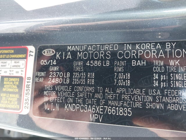 KIA Sportage Sx 2014 KNDPC3A6XE7661835 Image 9