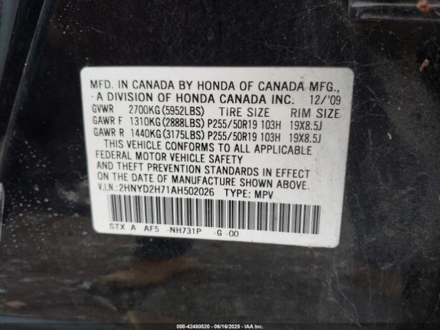 2010 ACURA MDX 2HNYD2H71AH502026 Photo 8