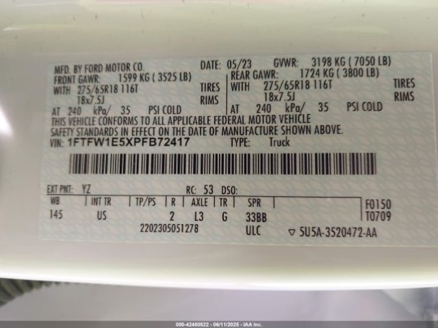 2023 FORD F-150 1FTFW1E5XPFB72417 Photo 8