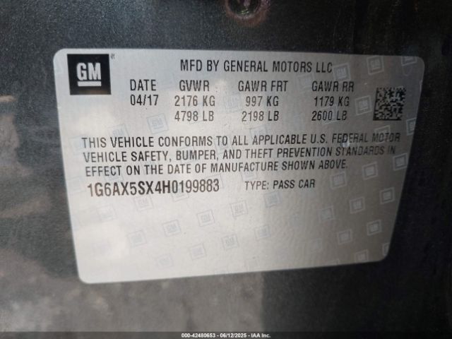 2017 CADILLAC CTS 1G6AX5SX4H0199883 Photo 8