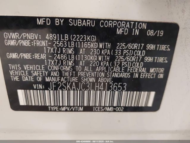 2020 SUBARU FORESTER JF2SKAJC3LH413653 Photo 8