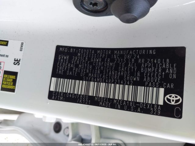 2024 TOYOTA COROLLA 5YFB4MDE4RP214342 Photo 8