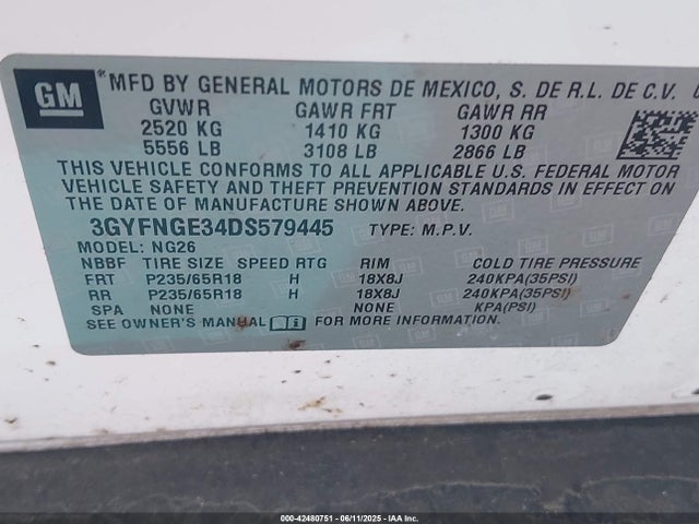 2013 CADILLAC SRX 3GYFNGE34DS579445 Photo 8