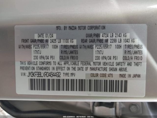 JM3KFBBLXR0464492 Mazda Cx-5 2.5 S Select