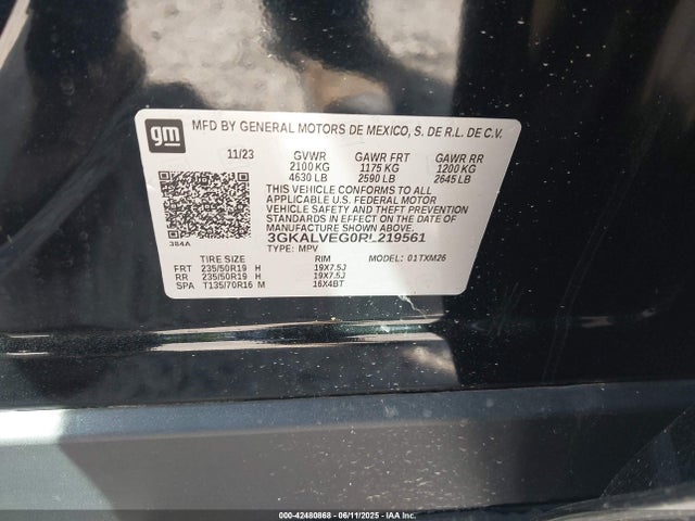 3GKALVEG0RL219561 GMC lsd