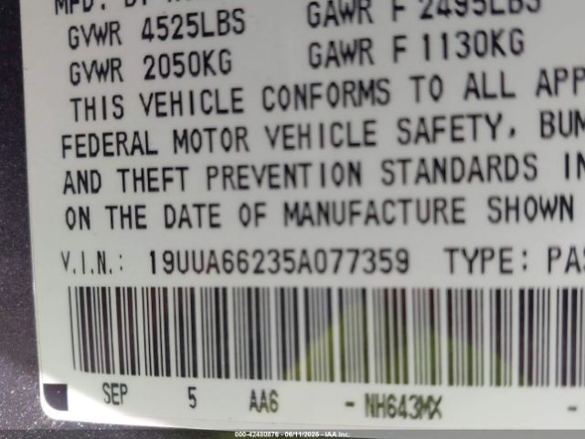 2005 ACURA TL 19UUA66235A077359 Photo 8