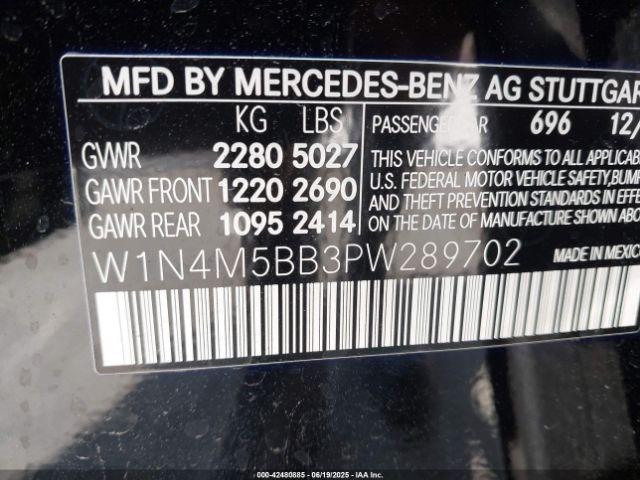 W1N4M5BB3PW289702 Mercedes-Benz m260