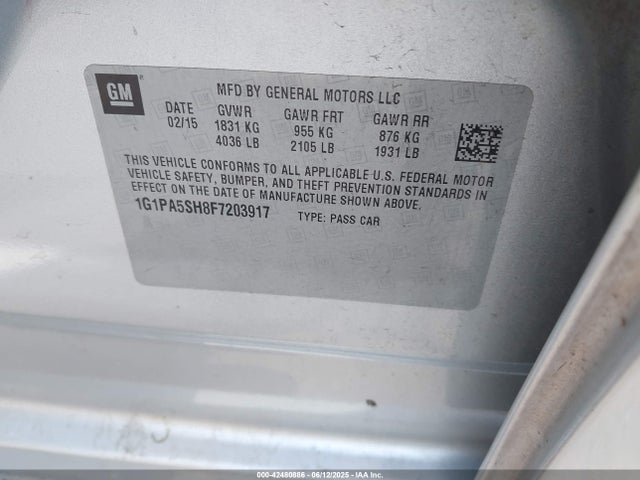 1G1PA5SH8F7203917 Chevrolet luw