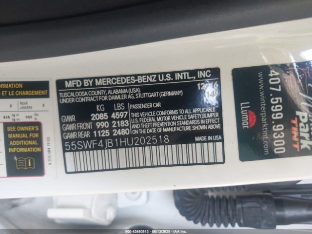 2017 MERCEDES-BENZ C 300 55SWF4JB1HU202518 Photo 8