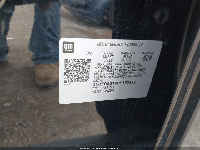 1G1ZD5ST0PF180192 Chevrolet lfv