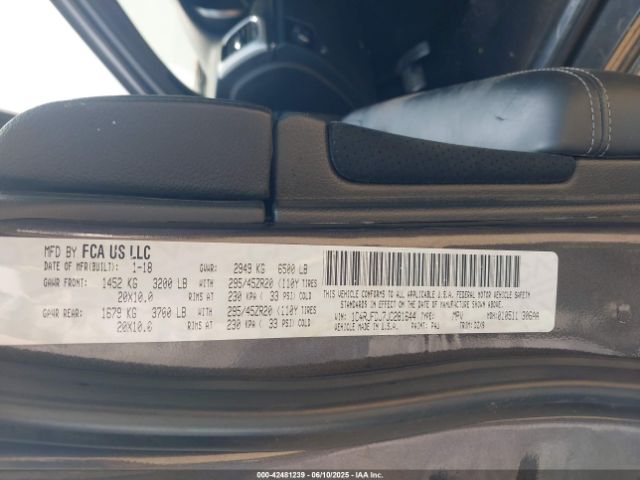 2018 JEEP GRAND CHEROKEE 1C4RJFDJ7JC281644 Photo 8