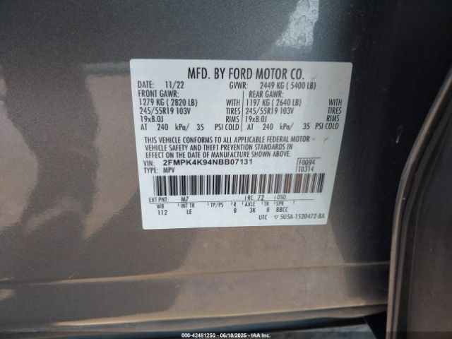 2022 FORD EDGE 2FMPK4K94NBB07131 Photo 8