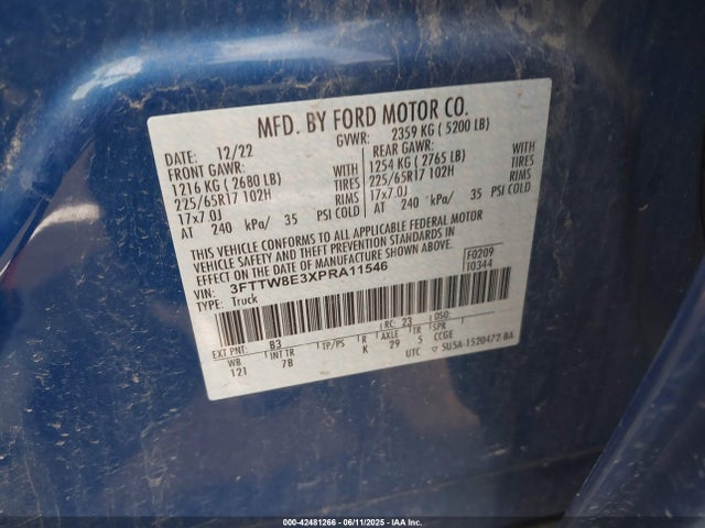 3FTTW8E3XPRA11546 Ford 2023