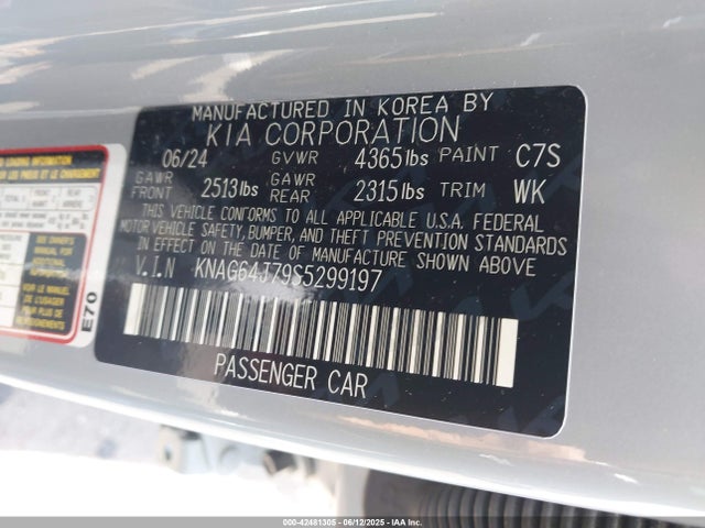 KNAG64J79S5299197 KIA gdi theta iii