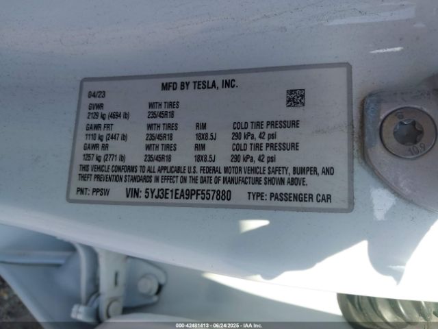 2023 TESLA MODEL 3 5YJ3E1EA9PF557880 Photo 8