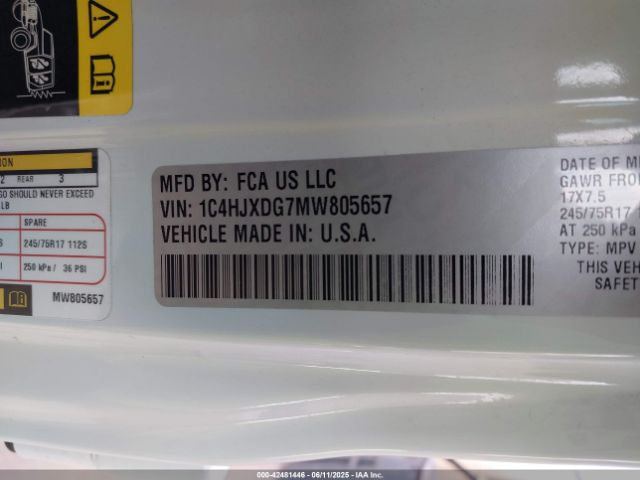 2021 JEEP WRANGLER UNLIMITED 1C4HJXDG7MW805657 Photo 8