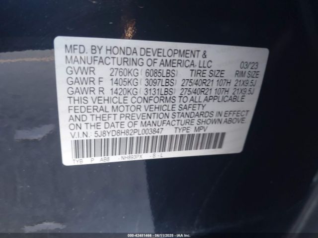 2023 ACURA MDX 5J8YD8H82PL003847 Photo 8