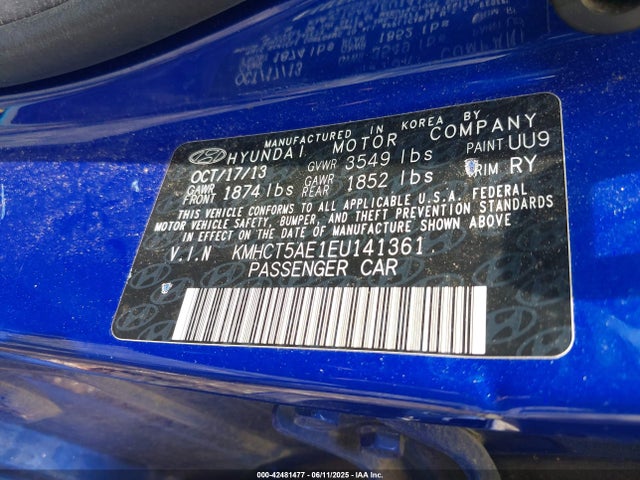 Hyundai dohc gdi gamma 2014 KMHCT5AE1EU141361 Image 9
