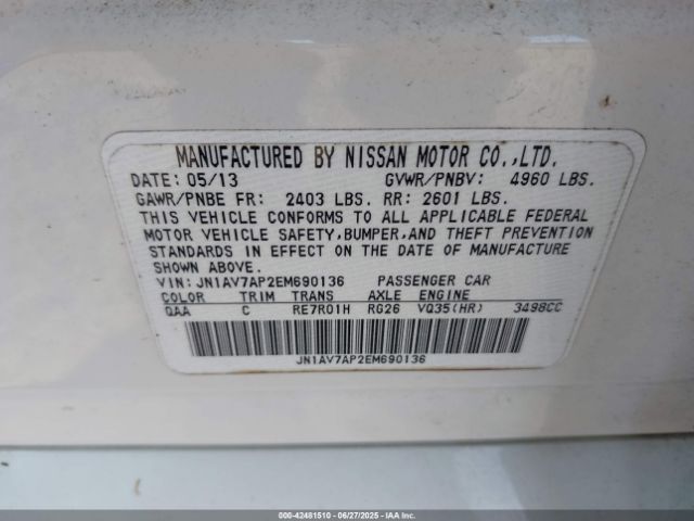 2014 INFINITI Q50 HYBRID JN1AV7AP2EM690136 Photo 8