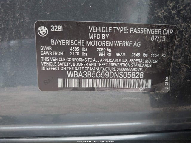 Продаж на аукціоні авто 2013 Bmw 328i Xdrive, vin: WBA3B5G59DNS05828, номер лоту: 42481548