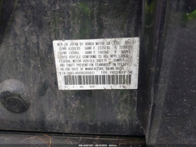 2008 ACURA TSX JH4CL96838C008821 Photo 8