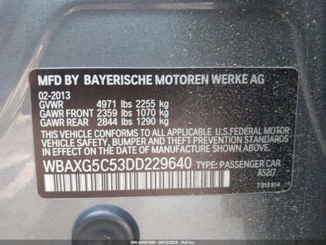 2013 BMW 528I WBAXG5C53DD229640 Photo 8