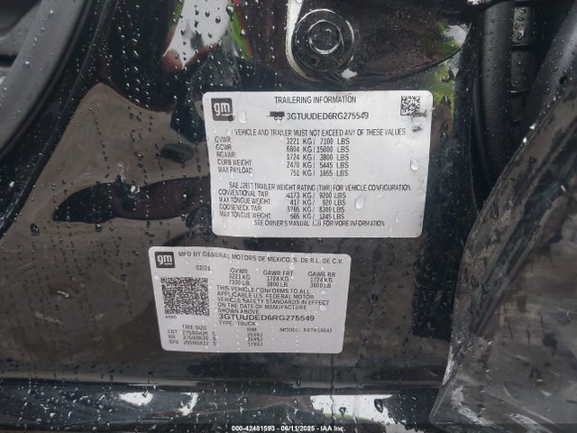3GTUUDED6RG275549 GMC l84