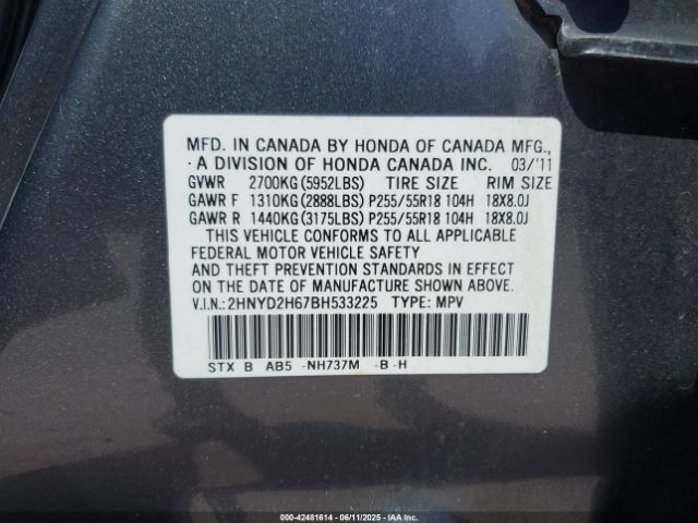 2011 ACURA MDX 2HNYD2H67BH533225 Photo 8