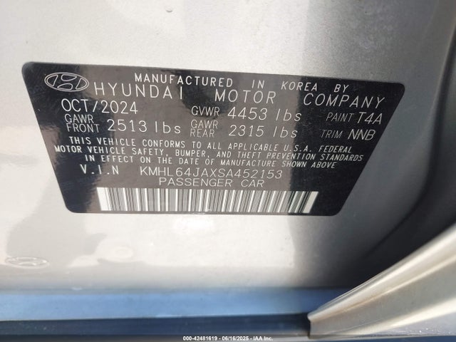 KMHL64JAXSA452153 Hyundai SONATA SEL