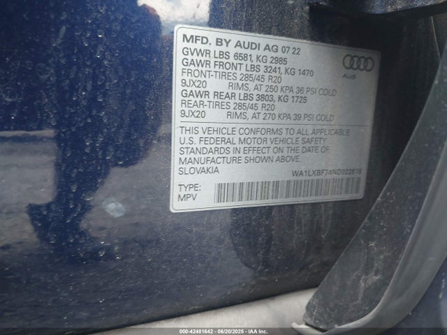 2022 AUDI Q7 WA1LXBF74ND022618 Photo 8