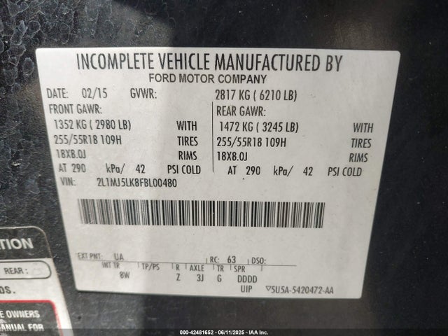 Lincoln MKT 2015 2L1MJ5LK8FBL00480 Image 9