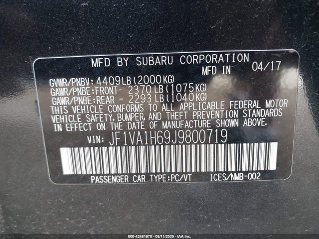 Subaru dib 2018 JF1VA1H69J9800719 Image 9