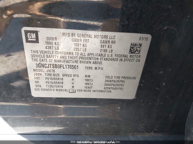3GNCJTSB0FL176561 Chevrolet TRAX LTZ