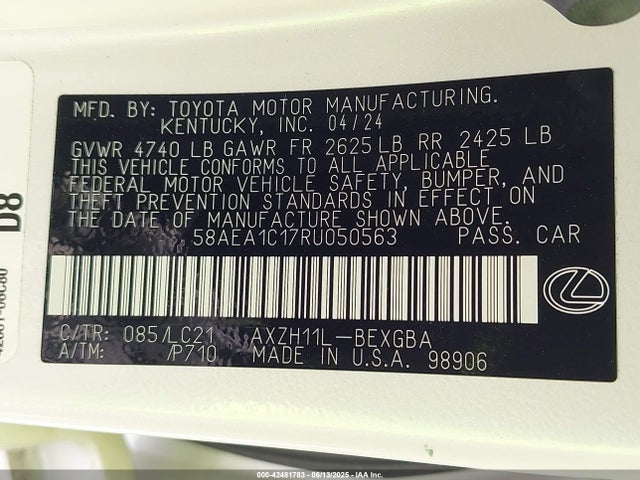 Lexus a25a-fxs, 3nm 2024 58AEA1C17RU050563 Image 9