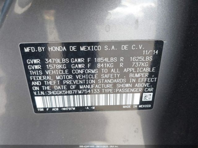 3HGGK5H87FM754133 Honda l15b1