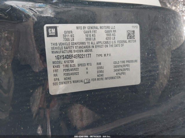 2014 CADILLAC ESCALADE 1GYS4DEF4ER221177 Photo 8