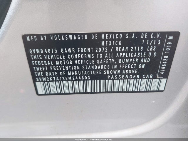 3VW2K7AJ3EM244603 Volkswagen Jetta