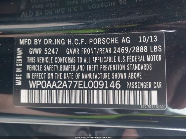 2014 PORSCHE PANAMERA WP0AA2A77EL009146 Photo 8