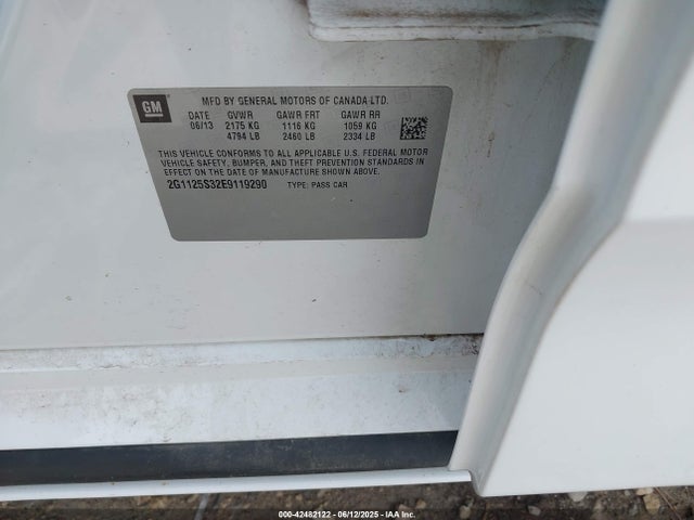 Chevrolet lfx 2014 2G1125S32E9119290 Image 9