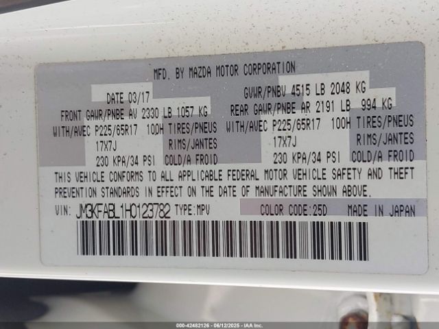 2017 MAZDA CX-5 JM3KFABL1H0123782 Photo 8