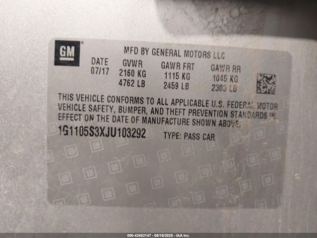 2018 CHEVROLET IMPALA 1G1105S3XJU103292 Photo 8