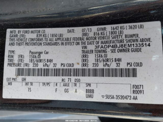 3FADP4BJ8EM133514 Ford 2014