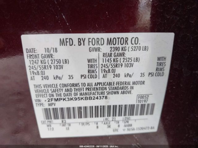 2019 FORD EDGE 2FMPK3K95KBB24378 Photo 8